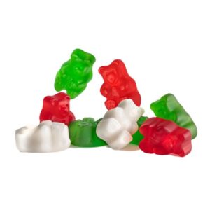Albanese Christmas Bears Red Green White Gummy 5lb Bag Bulk